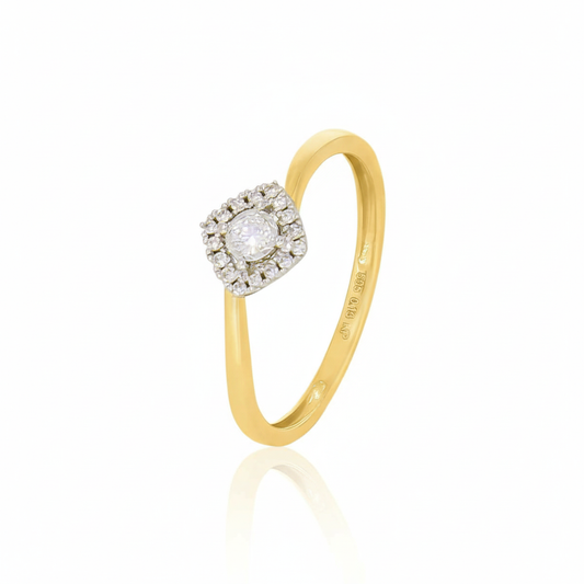 Ring 585/- Gold rhodiniert Brillant 0,13ct.