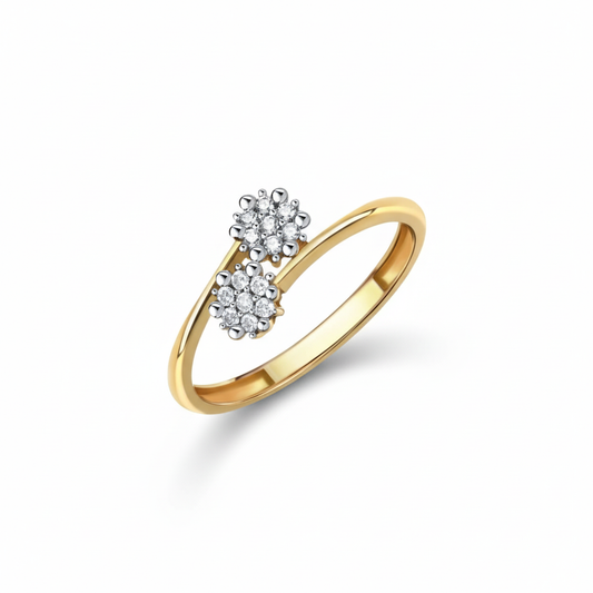 Ring 375/- Gold rhodiniert Zirkonia