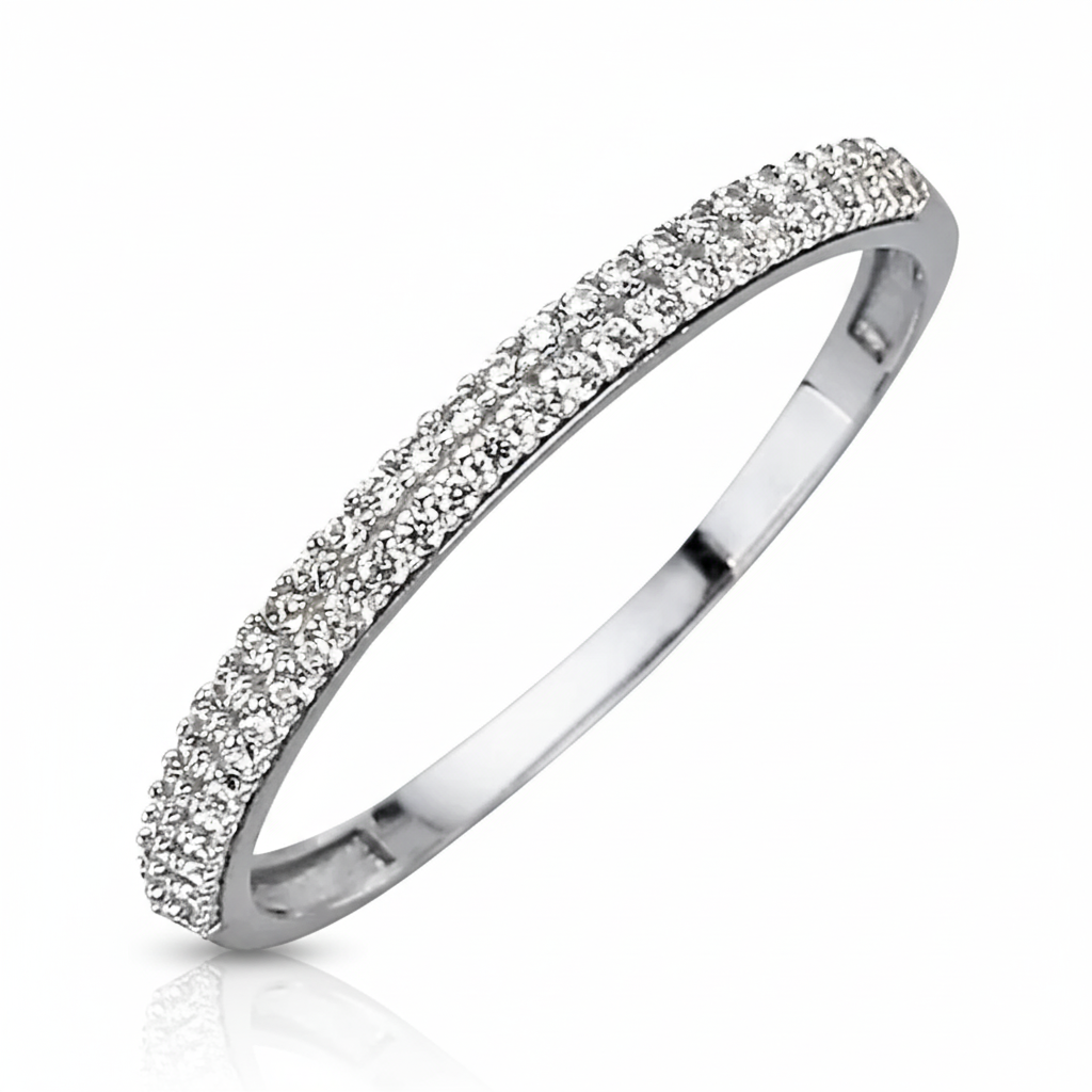 Ring 375/- Weißgold rhodiniert Zirkonia