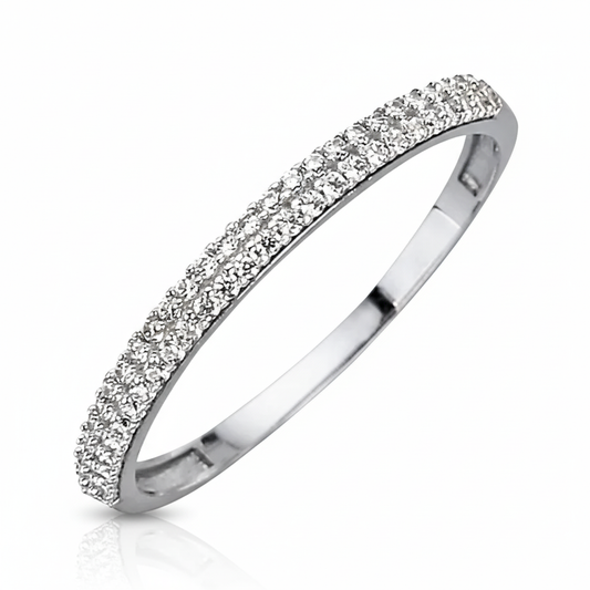 Ring 375/- Weißgold rhodiniert Zirkonia