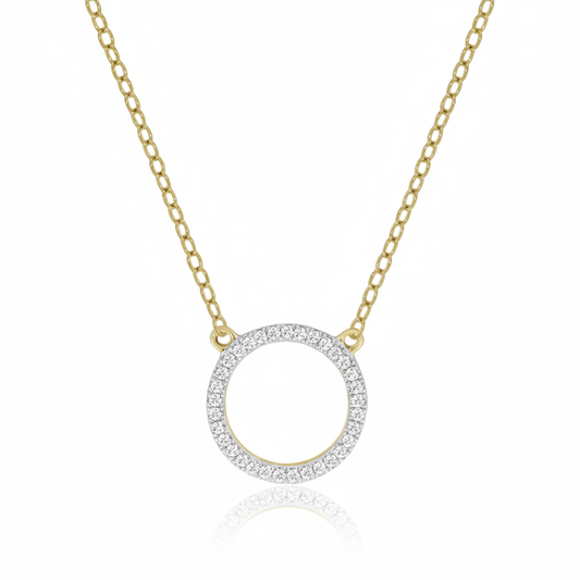 375/- Gold Halskette Diamant 0,05ct