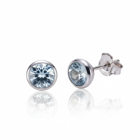Ohrstecker 925/- Sterling Silber Blautopas