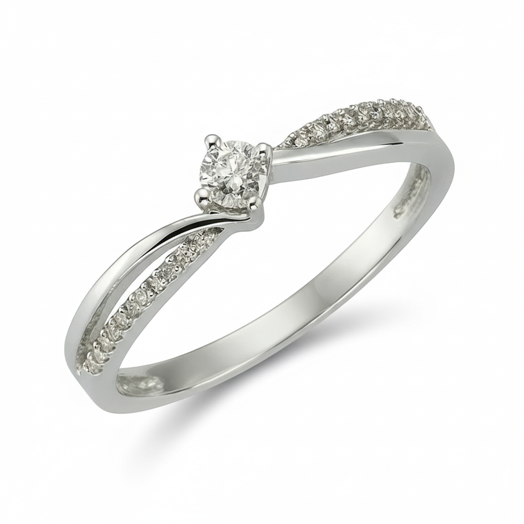 Ring 585/- Weißgold Brillant 0,25ct.