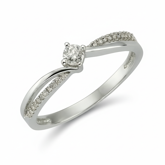 Ring 585/- Weißgold Brillant 0,25ct.