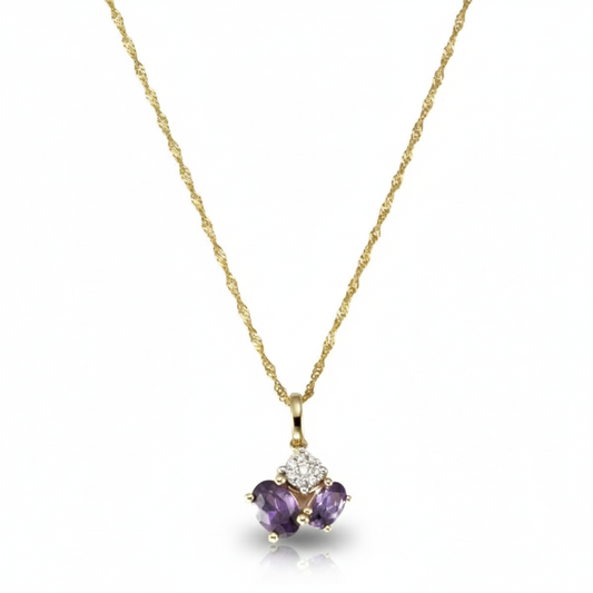 Singapurkette 375/- Gold Amethyst