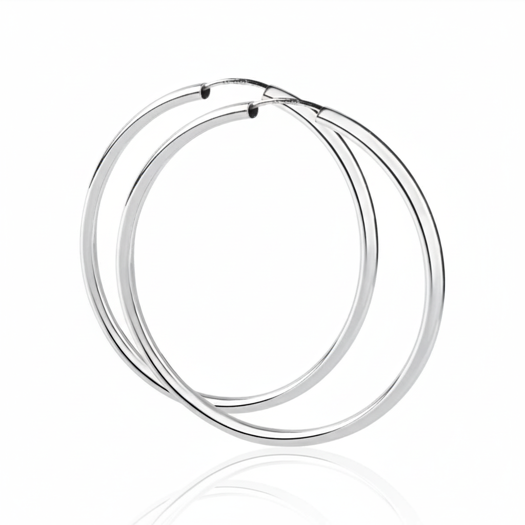 Creolen 925/- Sterling Silber Rhodiniert
