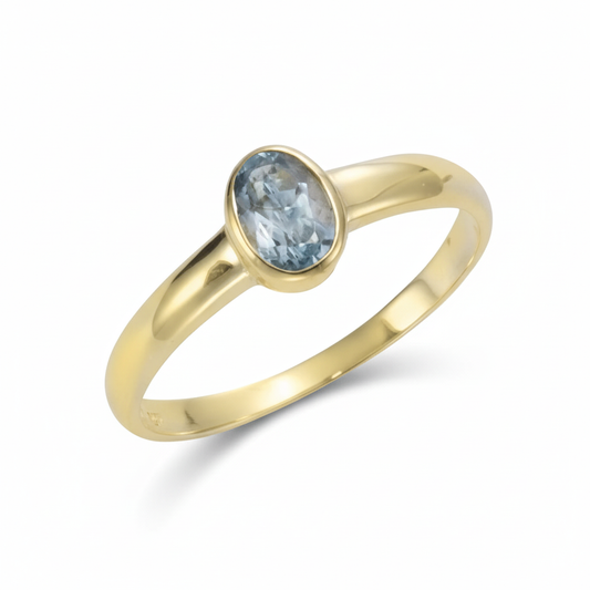 Ring 585/- Gold Blautopas