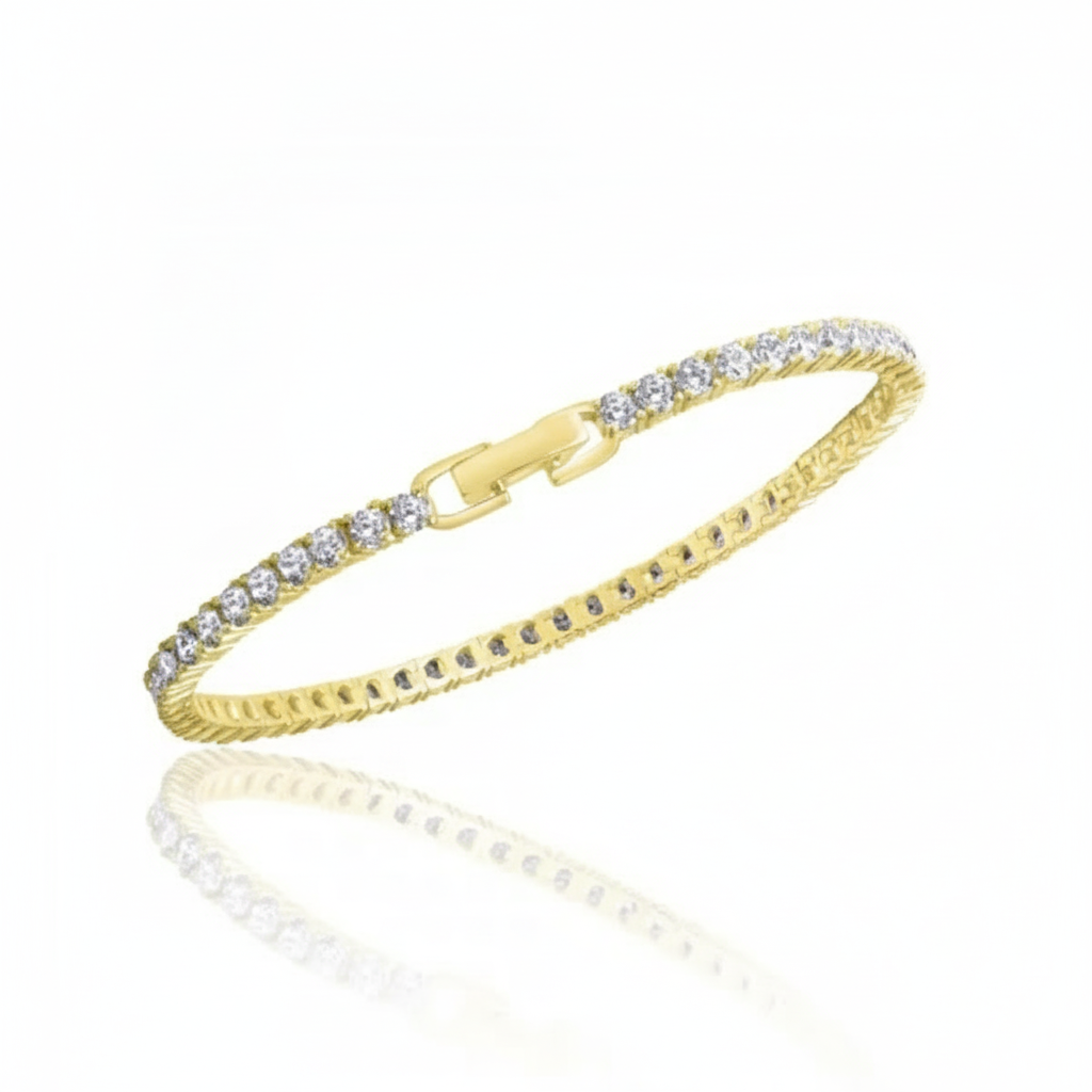 Armband Fantasiekette 925/- Sterling Silber vergoldet Zirkonia