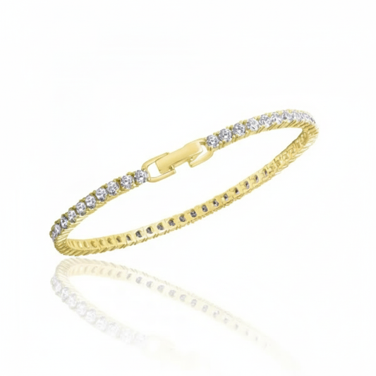 Armband Fantasiekette 925/- Sterling Silber vergoldet Zirkonia