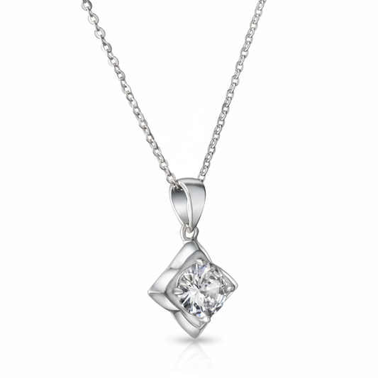 Anhänger mit Kette Panzerkette 925/- Sterling Silber Zirkonia