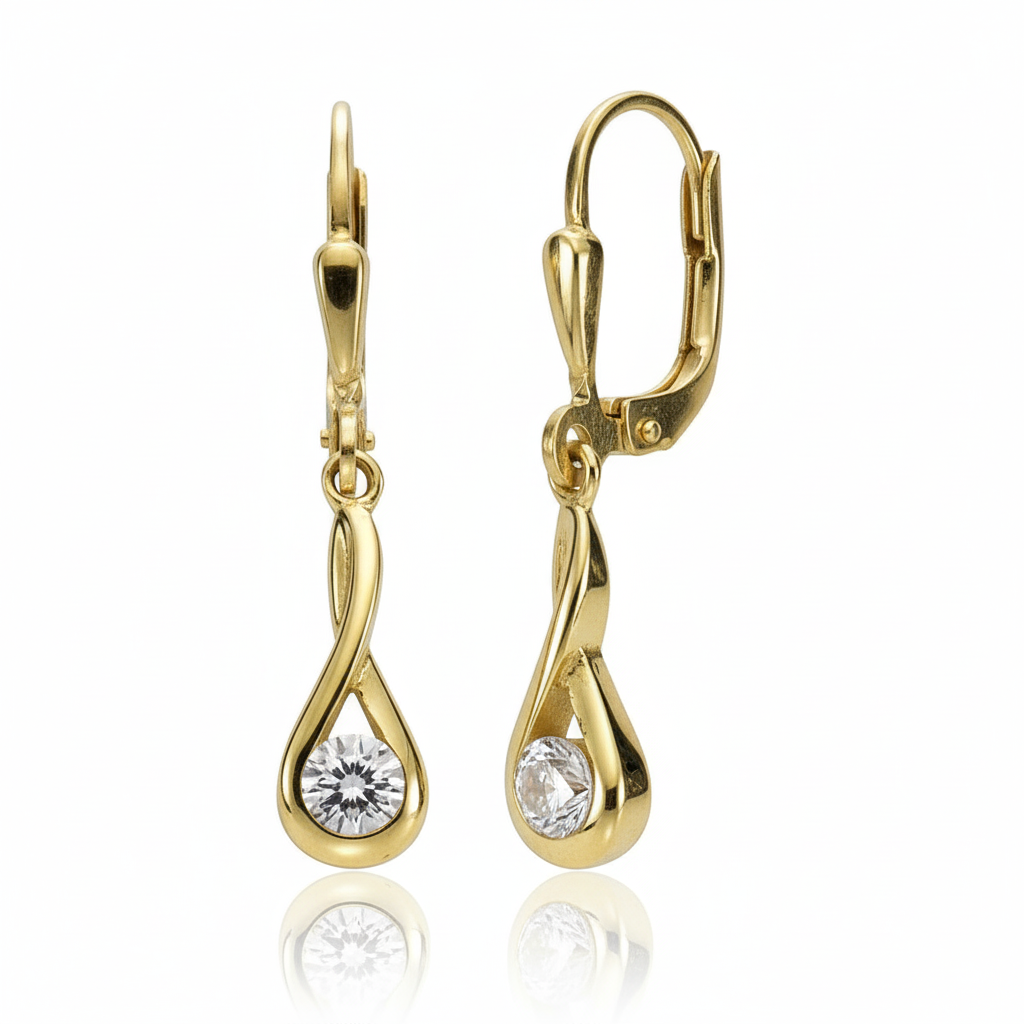 Ohrhänger 333/- Gold Zirkonia