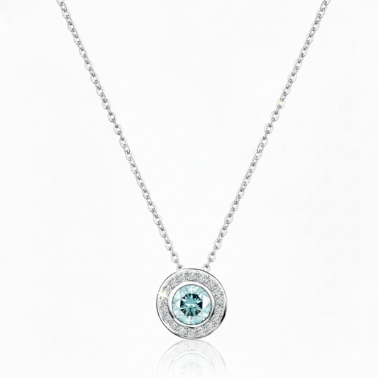 Collier Ankerkette 925/- Sterling Silber Blautopas