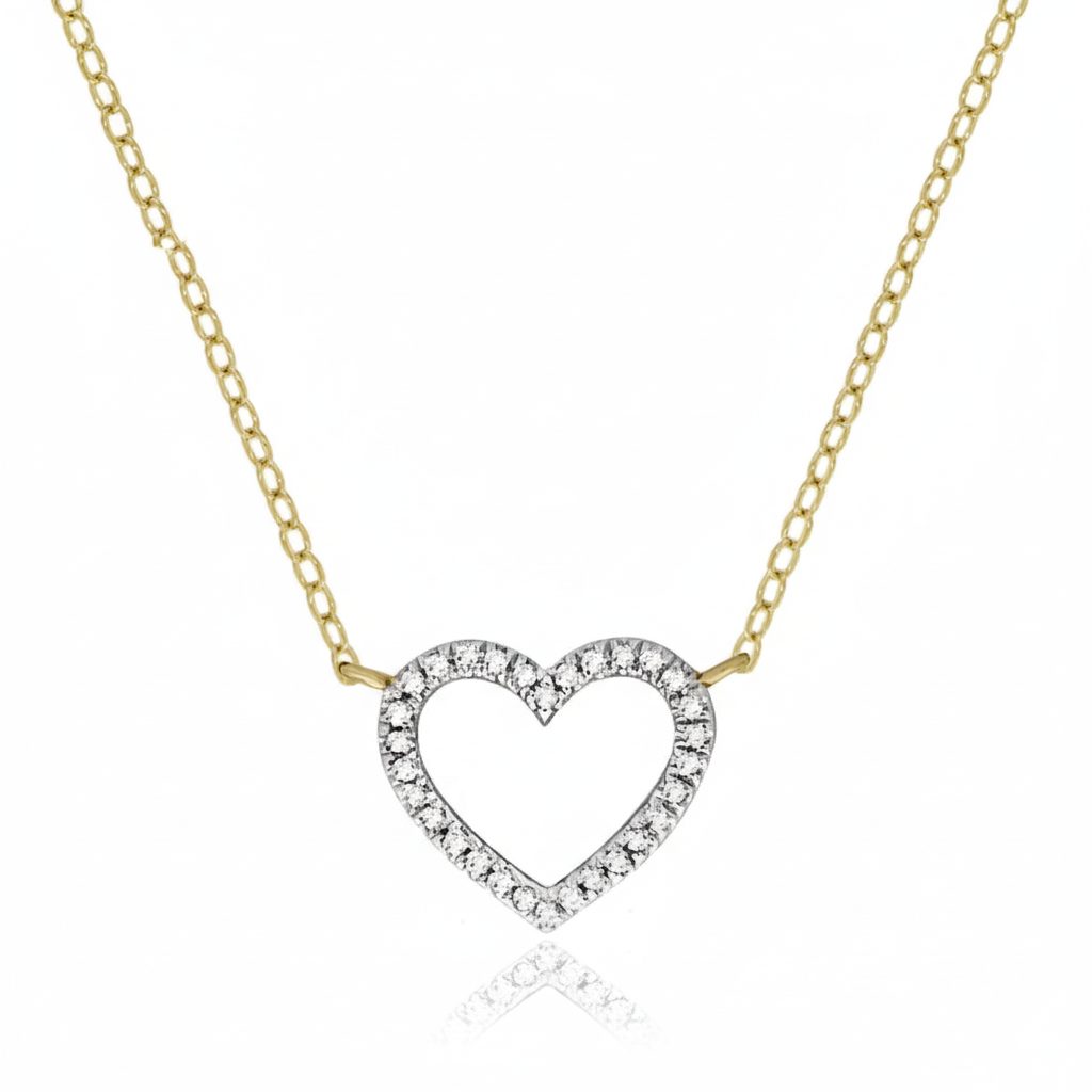 Ankerkette 375/- Gold rhodiniert Diamant 0,055ct