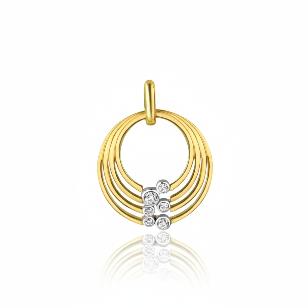 Anhänger 925/- Sterling Silber vergoldet Zirkonia