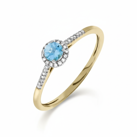 Ring 375/- Gold rhodiniert  Diamant 0,08ct.