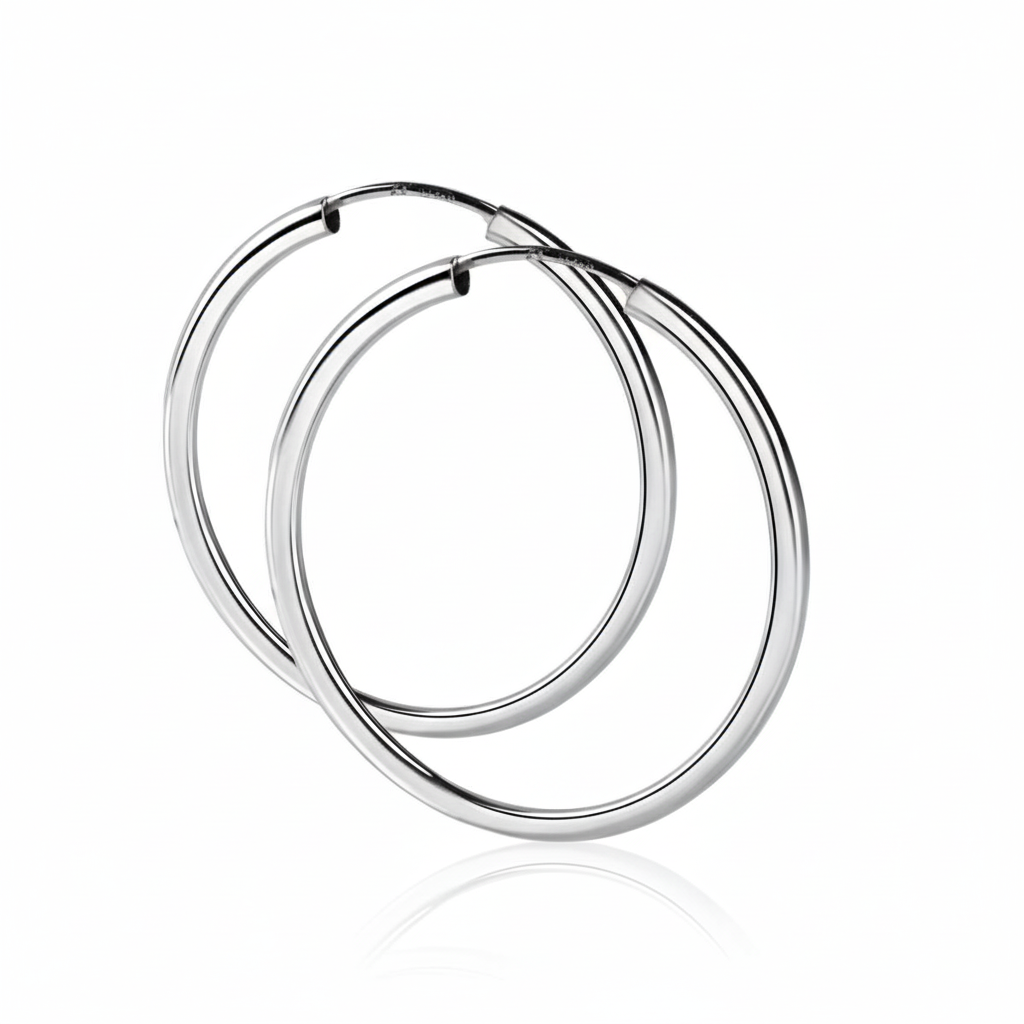Creolen 925/- Sterling Silber Rhodiniert