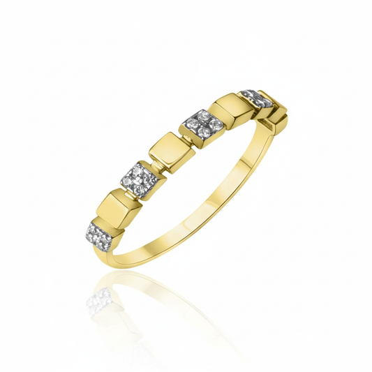 Ring 375/- Gold rhodiniert Zirkonia