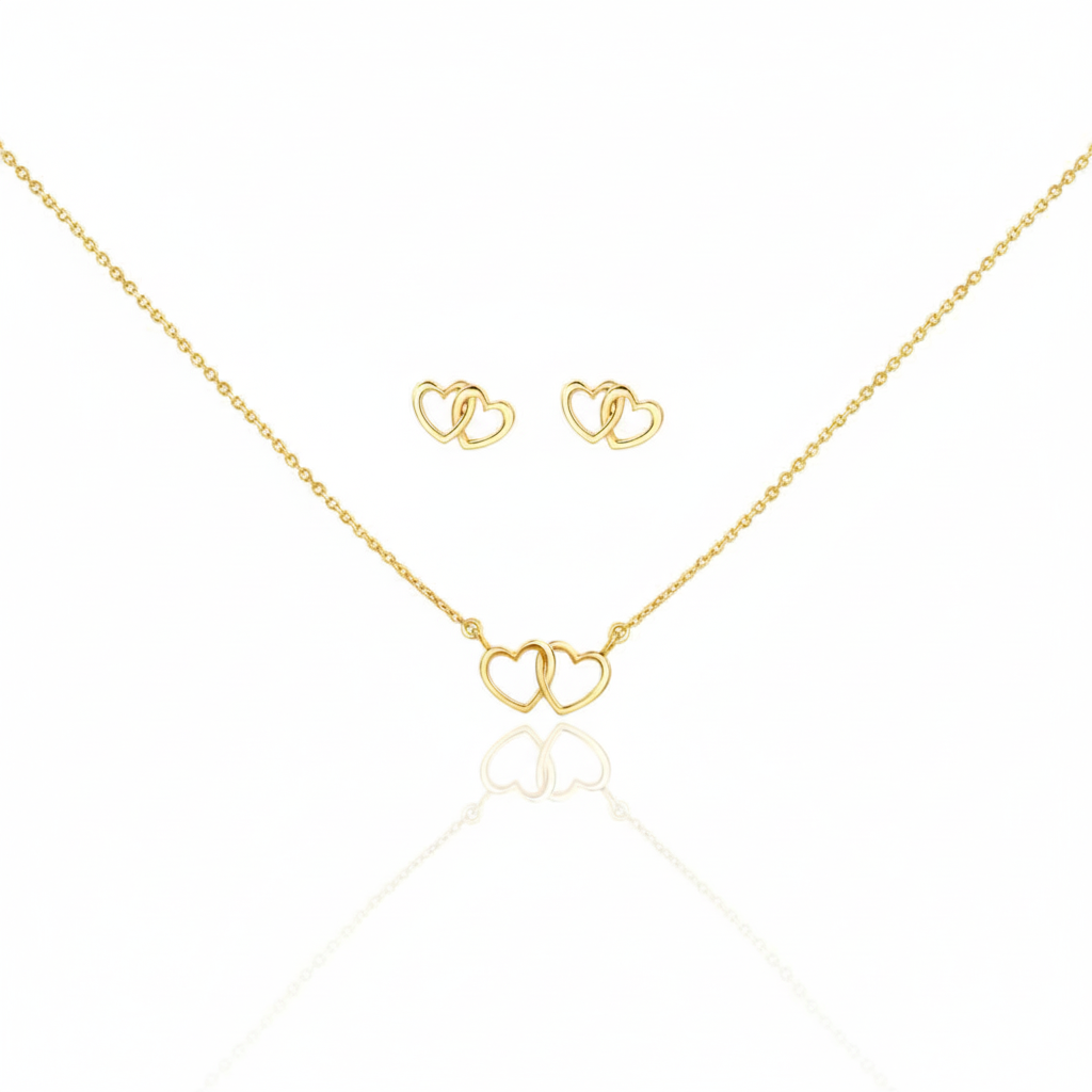Set Anhänger/Kette und Ohrstecker 925/- Sterling Silber vergoldet