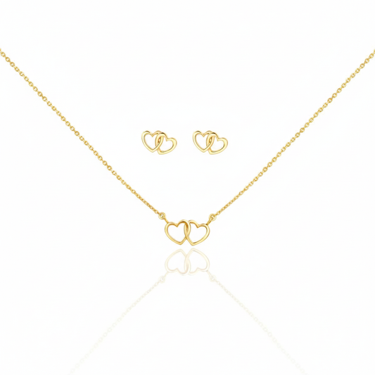 Set Anhänger/Kette und Ohrstecker 925/- Sterling Silber vergoldet