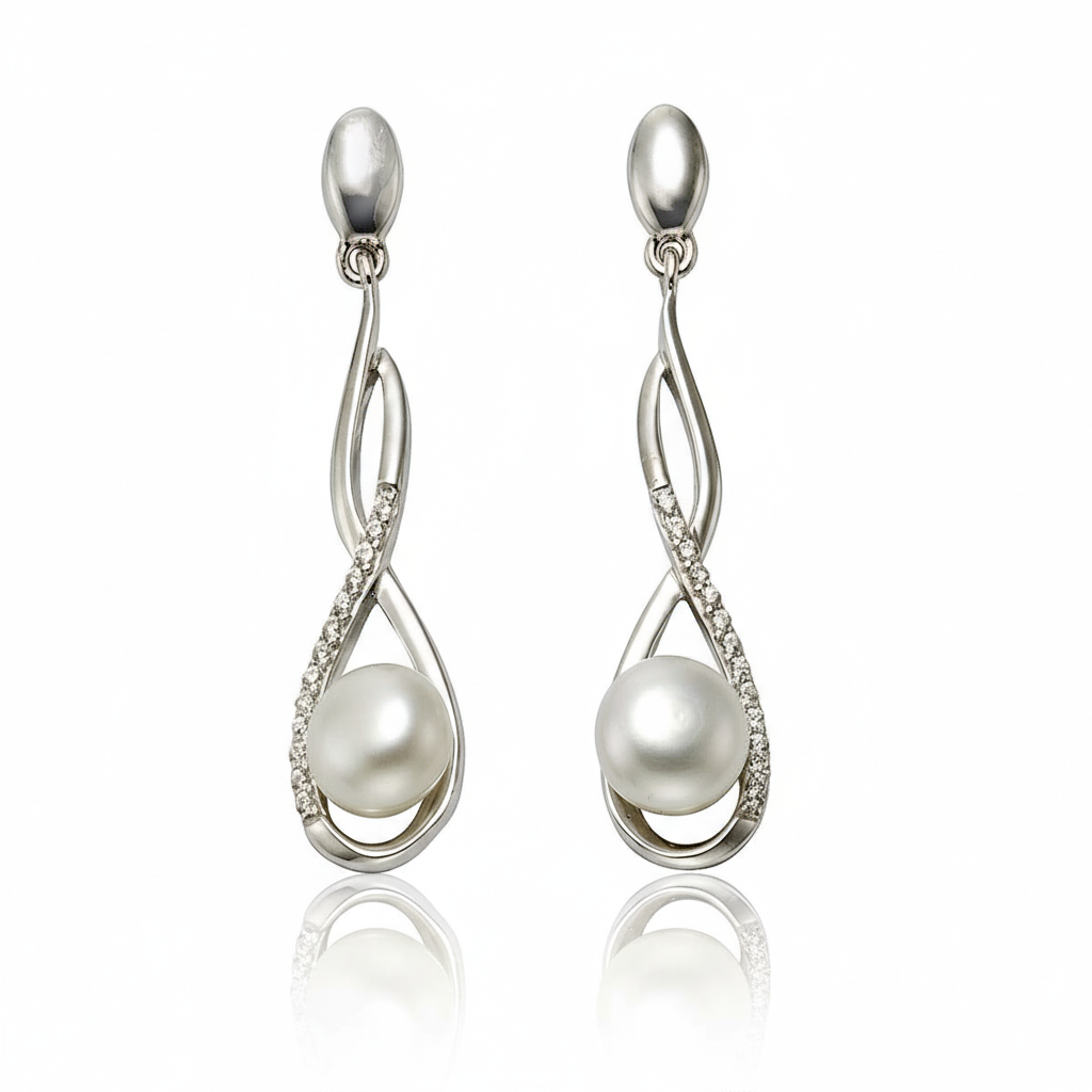 Ohrringe 925/- Sterling Silber Süßwasserzuchtperle