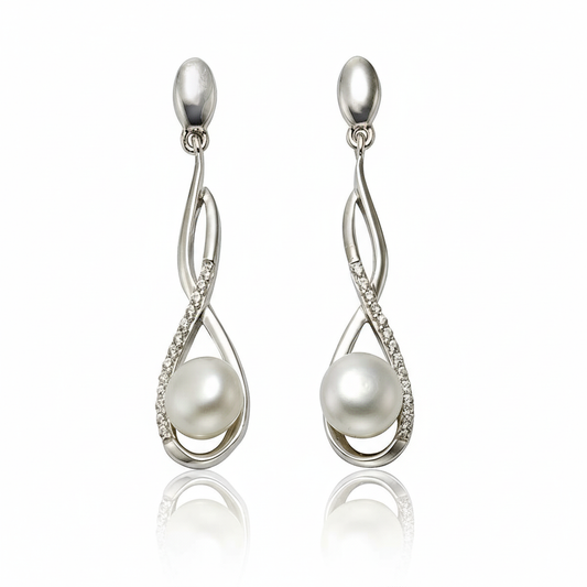 Ohrringe 925/- Sterling Silber Süßwasserzuchtperle