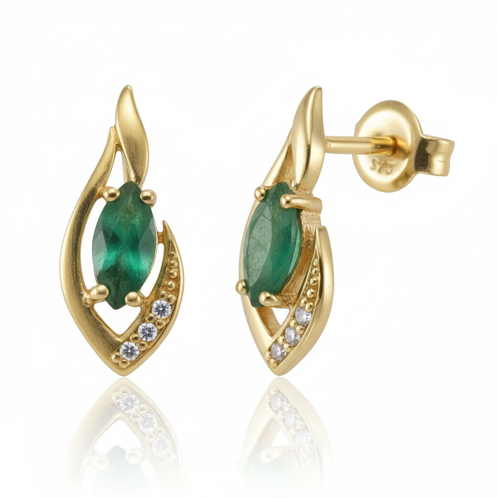 Ohrstecker 375/- Gold Smaragd