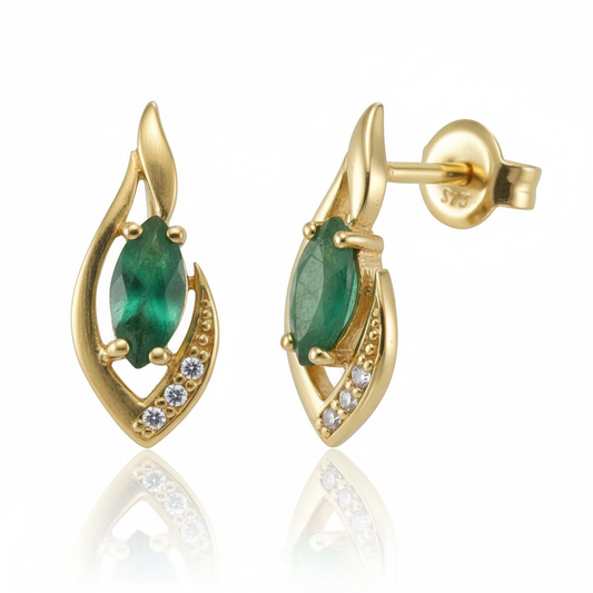 Ohrstecker 375/- Gold Smaragd