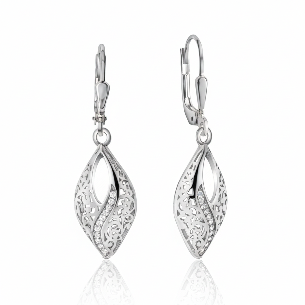 Ohrhänger 925/- Sterling Silber Zirkonia