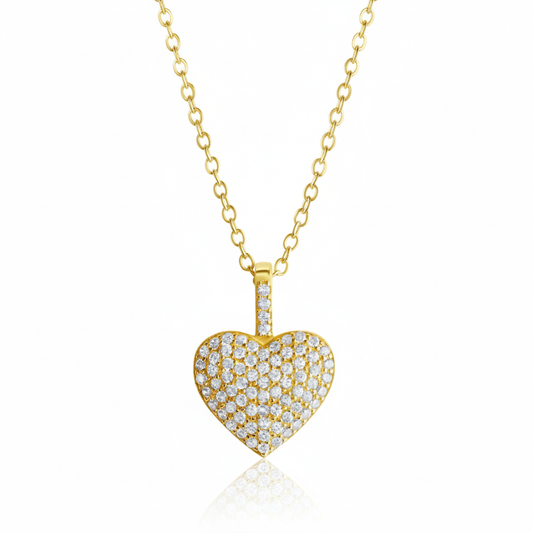 Anhänger mit Ankerkette 925/- Sterling Silber vergoldet Zirkonia
