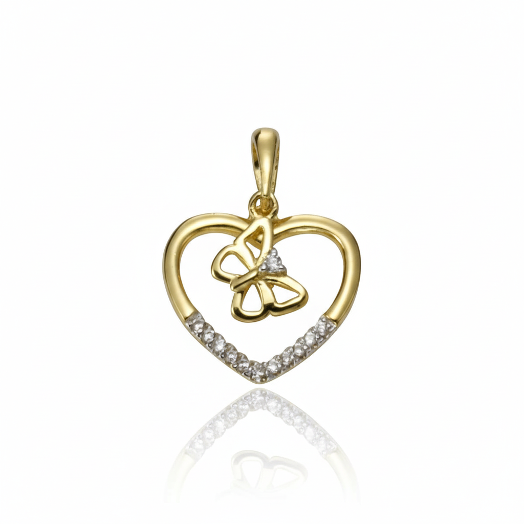 Anhänger 925/- Sterling Silber vergoldet Zirkonia