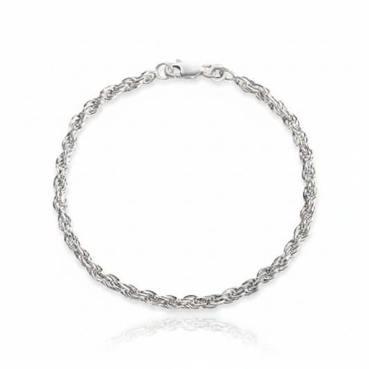 Armband Kordelkette 925/- Sterling Silber 19cm