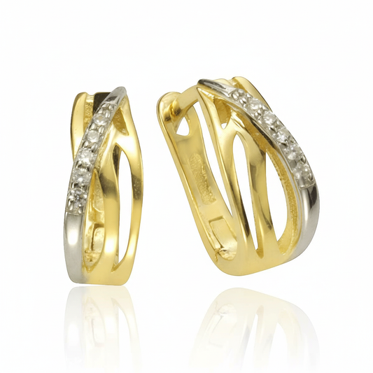 Ohrringe 925/- Sterling Silber vergoldet Zirkonia