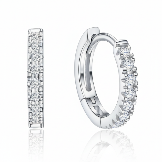 Klappcreolen 585/- Weißgold Zirkonia