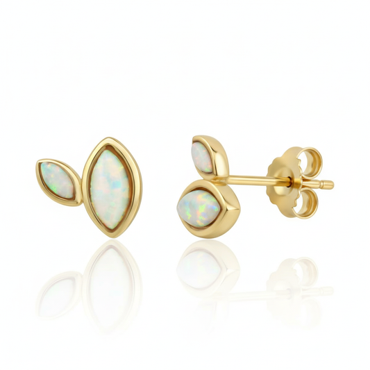 Ohrstecker 925/- Sterling Silber vergoldet Opal