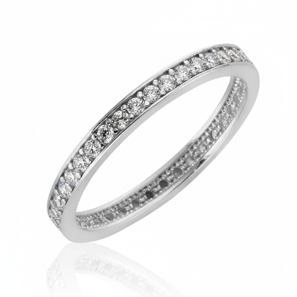 Ring 375/- Gold rhodiniert Zirkonia