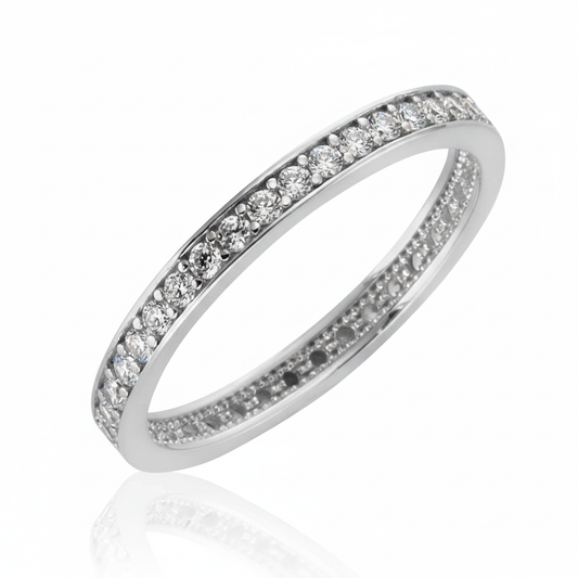 Ring 375/- Gold rhodiniert Zirkonia