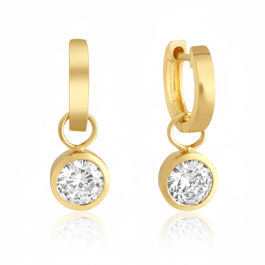 Ohrringe 925/- Sterling Silber vergoldet Zirkonia