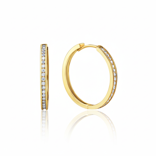 Creolen 375/- Gold Zirkonia