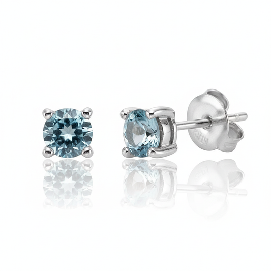 Ohrringe 925/- Sterling Silber rhodiniert Blautopas