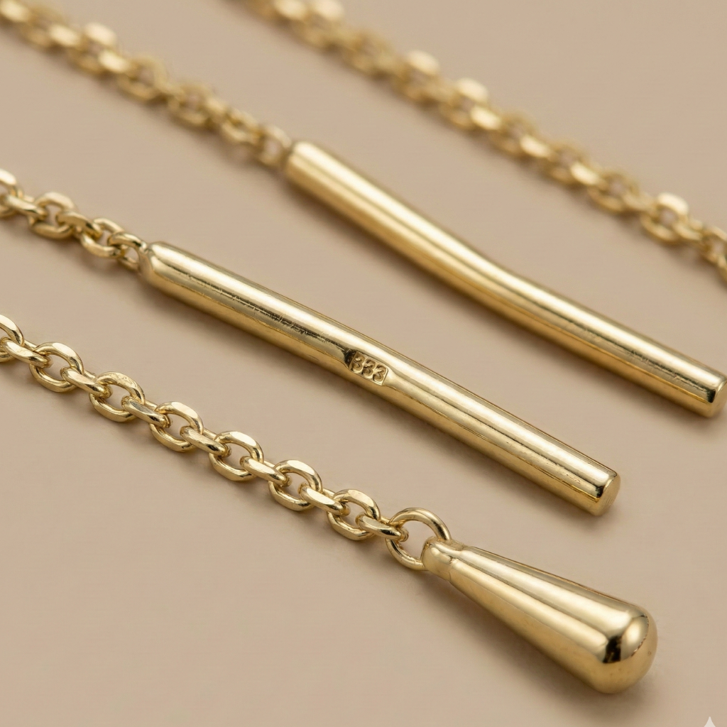 Durchzieh-Ohrringe 333/- Gold