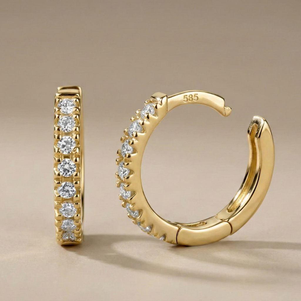 Klappcreolen 585/- Gold Zirkonia