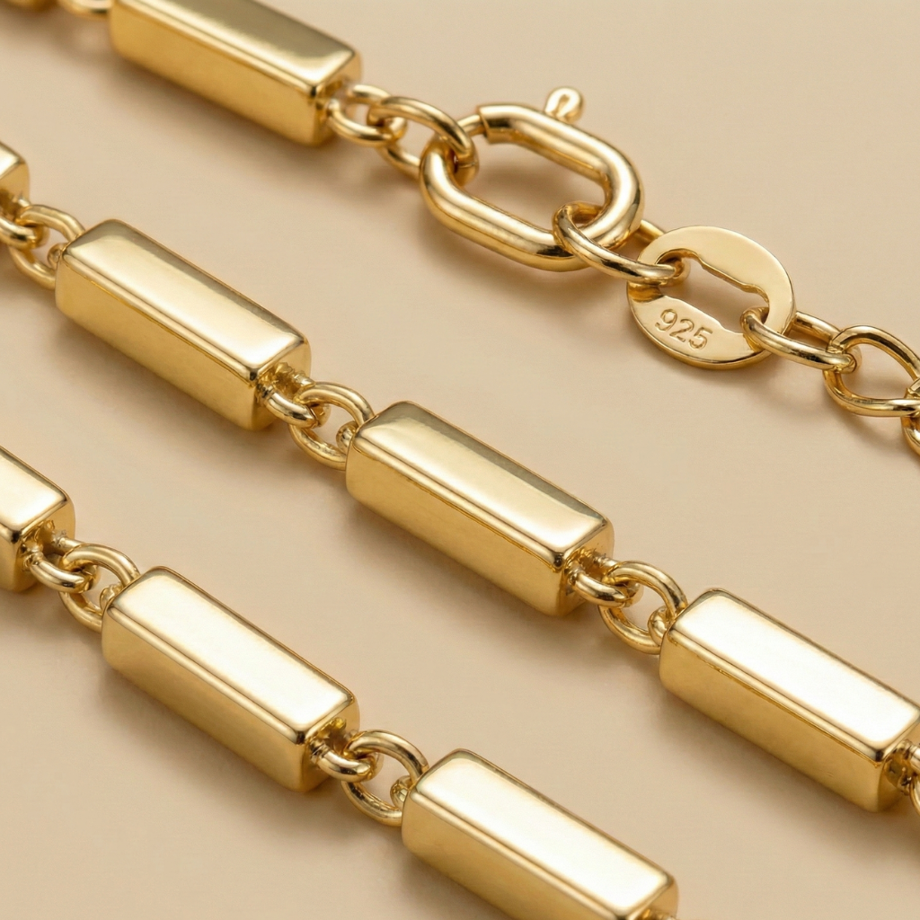 Fantasiekette 925/- Sterling Silber vergoldet