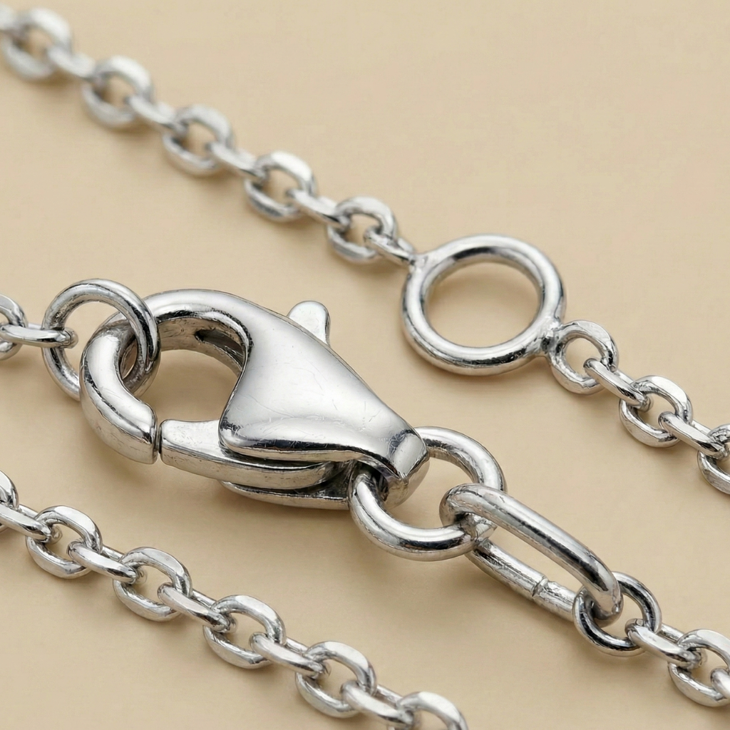 Kette Ankerkette 333/- Gold rhodiniert