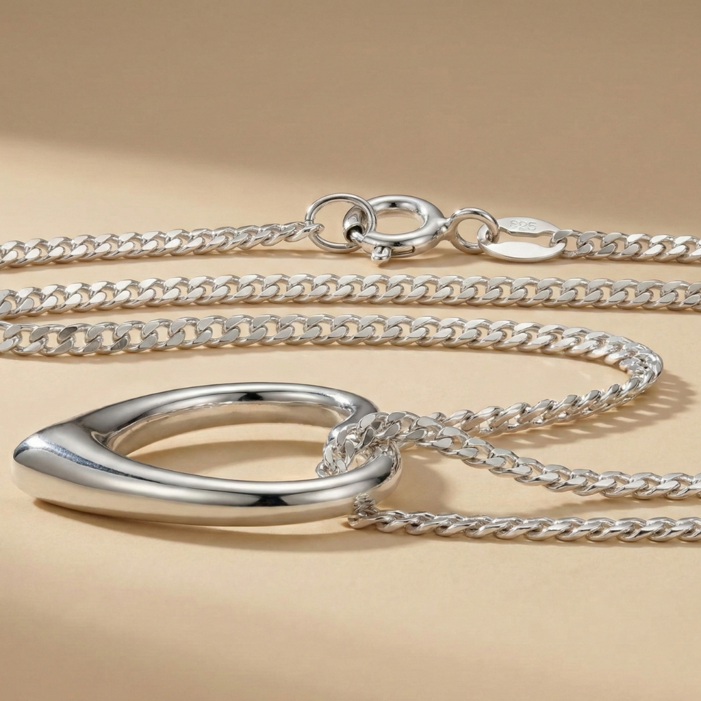 Flachpanzerkette 925/- Sterling Silber