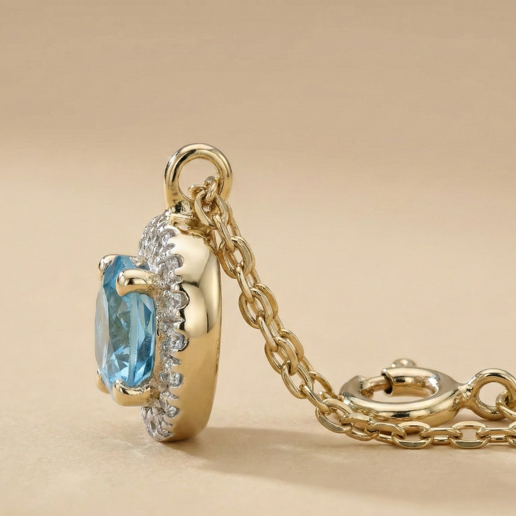 Anhänger mit Kette 375/- Gold Diamant 0,04ct.