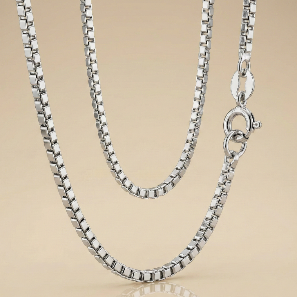 Kette Venezianerkette 333/- Weißgold rhodiniert 42cm