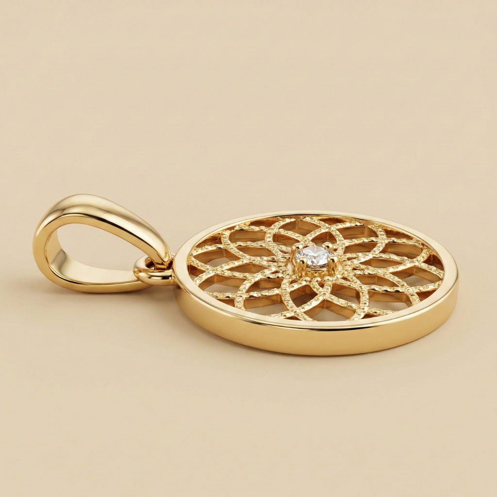 Blüten-Anhänger – 375 Gold · Zirkonia (13 mm)