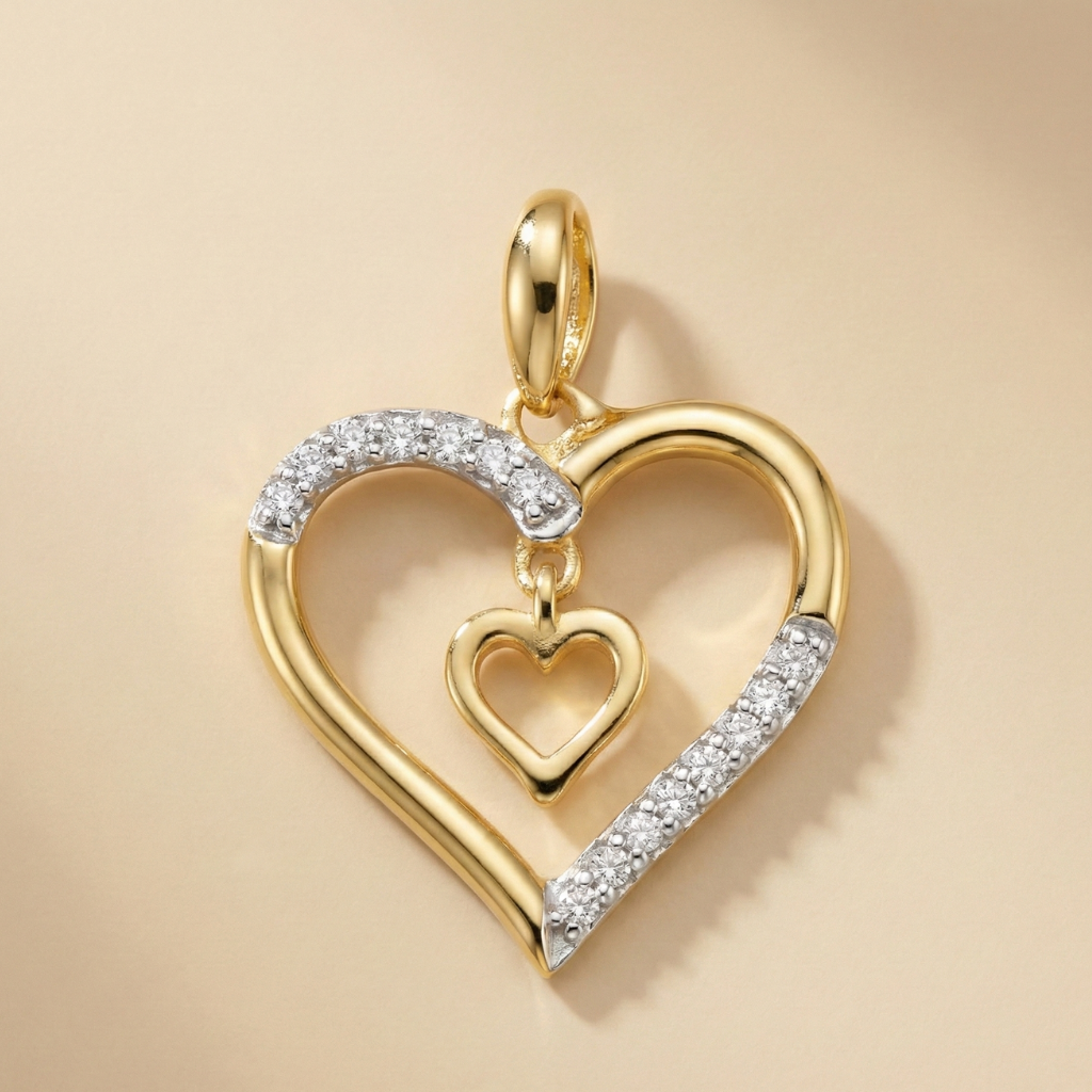 Anhänger 925/- Sterling Silber vergoldet Zirkonia