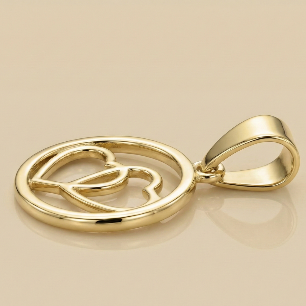 Doppelherz-Anhänger – 375 Gold (17 mm)