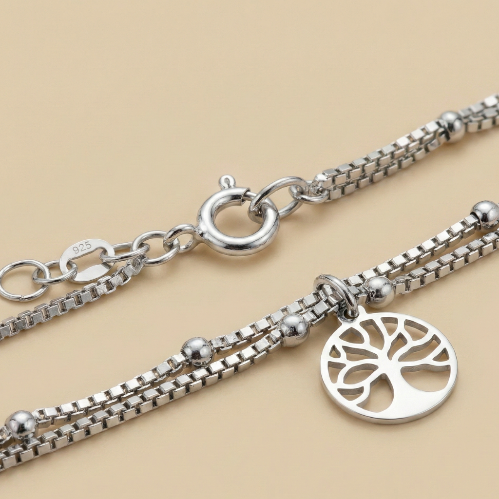 Armband Venezianerkette 925/- Sterling Silber rhodiniert